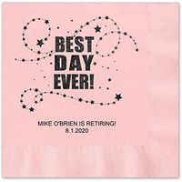 Canopy Street Best Day Ever Stars Personalized Luncheon Napkins - 100 Blush Pink Paper Coined Napkins with a Choice of foil. 6 1/2'' x 6 1/2'' Folded, Made in The USA