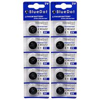 BlueDot Lithium Watch Batteries, 3 Volts, 10 CR1632 batteries