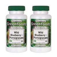 Swanson Wild Blueberry + Pomegranate 60 Veg Capsules (2 Pack)