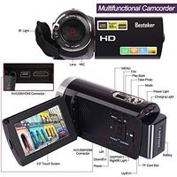 Video Camcorder, Besteker Portable HD 1080p IR Night Vision with WIFI Max.20.0 MP Enhanced Digital Camera Camcorders DV 3.0 TFT LCD Rotation Touch Screen