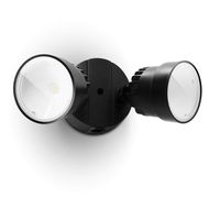 LUTEC P6221B 1130 Lumen 15 Watt 28 LED Dual-Head Floodlight Outdoor, Waterproof Exterior Security Wall Light for Patio, Garden,Yard-Black