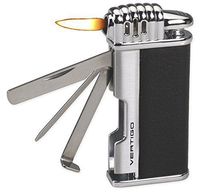 Lotus Vertigo Puffer Angled Flame Pipe Lighter w/Tamper Scraper Spike (Black)