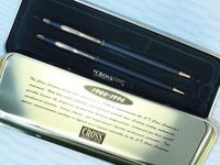 Cross Made in the USA Classic Century matte black and 23k gold 50th Anniversary Limited Edition Ball-point Pen and 0.5mm Pencil Set . 50th Anniversary Collectible No. 5