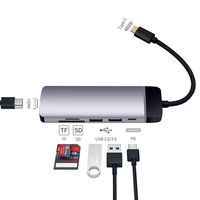 USB C Hub Adapter for MacBook, 6 in 1 Type C Hub Adapter PD Power Delivery, 4k HDMI, 2 USB 3.0 Ports, SD/TF Card Reader (6 in 1 Type c hub)