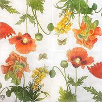Colored Paper Napkins, 20 Count Shabby Chic Napkins for Wedding, Dinner Tea Party Shower… (Poppy Flower, 1)