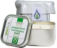 Greenfire Peppermint Eucalyptus Basil All Natural Massage Oil Candle, fragranced with essential oils (size: 4 fluid ounce)