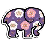 Floral Elephant Sticker Cute Stickers Waterbottle Sticker Tumblr Stickers Laptop Stickers Vinyl Stickers