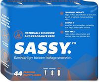 Sassy - Light Bladder Control Liners for Incontinence with Natural Chamomile, Aloe Vera and Vitamin E - Light Absorbency - 3 Sizes (Long)