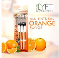 Pure LYFT, Clean Caffeine, All Natural Orange Vegan Pre Workout Energy Drink Powder (6 Sticks)