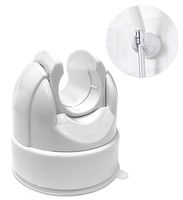 Shower Head Holder, Bathroom Removable Reusable Rotatable Adjustable Angle Suction Cup Handheld Shower Head Holder with Suction Cup Adhesive NO Drill Tool Free Shower Bracket (White)