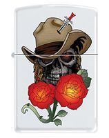 Zippo Personalized Message Engraved Customized Edgy Part1 Lighter Indoor Outdoor Windproof Lighter (Iced Skulls) (Skull #18)