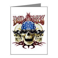 Note Card Bad Bones Skulls Sunglasses