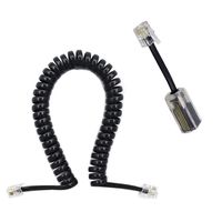 Black Coiled Telephone Cord 9.8Ft Uncoiled Handset Cable Cord Universally Compatible Handset Cord with 1PCS Anti-Tangle Telephone Cord Untangler 360 Degree Rotating Swivel Accessory