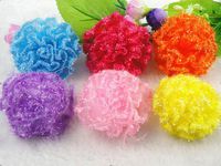 12pcs Organza Cabbage Rose Flower Appliques Sewing Pick Color (Mix)