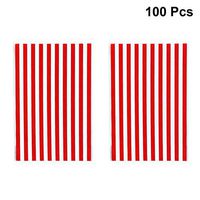TOYANDONA 100pcs Gift Wrapping Bags Candy Treat Bags Stripe Goodie Bag for Wedding Baby Shower Birthday Party Dessert Cookie Snack Party Favor (Red)