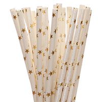 Twinkle Twinkle Little Star Paper Straws (gold foil star, 25)