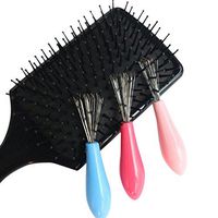 Hair Brush Comb Cleaner, Iusun Embedded Cleaning Tool Plastic Removable Handle (Random)
