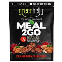 Greenbelly Backpacking Meals - Backpacking Food, Appalachian Trail Food Bars, Ultralight, Non-Cook, High-Calorie, Gluten-Free, Ready-to-Eat, All Natural Meal Bars (Cranberry Almond, 12 Meals)