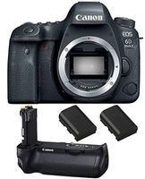 Canon EOS 6D Mark II DSLR Camera (Body Only), Canon BG-E21 Battery Grip, 2 Spare Batteries