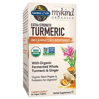 Garden of Life mykind Organics Extra Strength Turmeric Inflammatory Response 60 Tablets-100mg Curcumin (95% Curcuminoids) Black Pepper, Probiotics, Organic Non-GMO Vegan Gluten Free Herbal Supplement