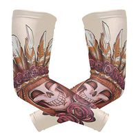 LEVEIS Day of The Dead Sugar Skull Arm Sleeves UV Protection for Men Women Sunblock Protective Gloves Running Golf Cycling Driving Long Arm Cover 1 Pair