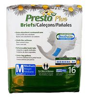 Presto Plus Breathable Briefs Medium One Package of 16