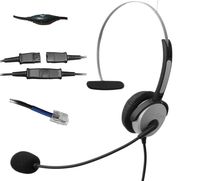 Voistek Corded Call Center Telephone RJ Headset Noise Cancelling Headphone with Microphone and Quick Disconnect for Cisco 7970 9971 Office IP phones and Planronics M10 M12 M22 MX10 Amplifiers (Mono H10PCIS)