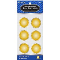 Bazic 2 inches Gold Foil Notary Certificate Seal Label (42 Pack), Case of 144