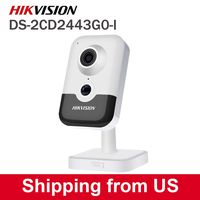 Hikvision 4MP PoE Cube Camera DS-2CD2443G0-IW, 2.8mm Lens with Build in Mic&Speaker, WiFi，Up to 128 GB SD Slot，Replacement Model for DS-2CD2442FWD-IW