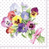 20 X GARDEN VIOLETS PANSIES FLORAL FLOWERS 3 PLY PAPER SERVIETTES NAPKINS 13" X 13"