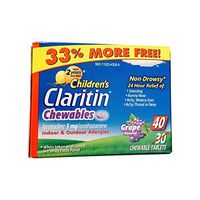Children's Claritin 5mg Chewables Grape Flavor 40 Count