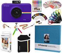 Polaroid Snap Touch Instant Camera Gift Bundle + Zink Paper (30 Sheets) + 8x8 Cloth Scrapbook + Pouch + 6 Edged Scissors + 100 Sticker Border Frames + Gel Pens + Hanging Frames + Accessories