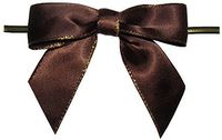 BAYWIND LTD; 3" Brown with Gold Edge Twist Tie Bows- 100pc
