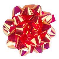 JAM PAPER Gift Bows - Small - 3 1/2 Diameter - Metallic Red - 12/Pack