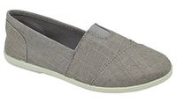 SODA Flat Women Shoes Linen Canvas Slip On Loafers Memory Foam Gel Insoles OBJI-S Gray 6