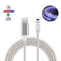 HCYdarker 3.3ft/1m Magnetic Charger Cable, LED Flowing Lighting USB Fast Charger Cord Compatible with Phone 11 Pro Max XS XR X 8 Plus 7 Plus 6S 6 Plus Se 5, iPad iPod(Colorful)