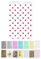 Novel Box® Red Polka Dot Print Paper Gift Candy Jewelry Merchandise Bag Bundle 6X9" (100 Count) + Custom NB Pouch