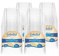 Embellish Crystal Clear Disposable Heavy Duty Plastic 5 Oz Dessert Cups, 80 Tumblers, Ideal For Wedding, Catering, Parties, Buffets, Events, Or Everyday Use, 4 Pack