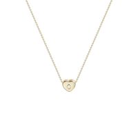 Tiny Gold Initial Heart Necklace-14K Gold Filled Handmade Dainty Personalized Letter O Heart Choker Necklace Gift for Women Kids Child Alphabet Necklace Jewelry (O)