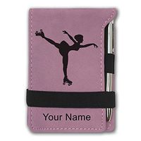 Mini Notepad, Roller Skater, Personalized Engraving Included (Pink)