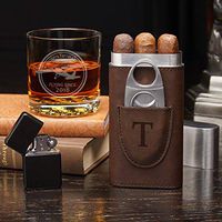 Aviator Custom Buckman Whiskey Glass & Cigar Holder (Personalized Product)