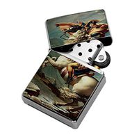 Napoleon Crossing The Alps - Windproof Flip-Top Refillable Silver Lighter with tin Gift Box
