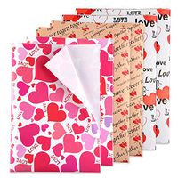 TUPARKA 6 Pcs Heart Wrapping Paper Printed Patterned Tissue Valentines Gift Wrap Red Tissue Paper for Gift Wrap Supply(5070CM)