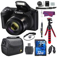 Canon PowerShot SX420 is Digital Camera Bundle (Black) with 32GB Memory Card + Spider Tripod + Camera Case + Wrist Grip