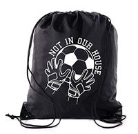 Soccer Party Favors | Soccer Drawstring Backpacks for Birthday Parties, Team events, and much more! - 6PK Black CA2500SOCCER S2
