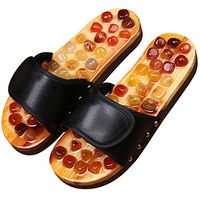 Acupressure Foot Massage Slippers Agate Stone Acupoint Massage Shoes Reflexology Sandals for Couple Men Women HMYH,Black,3940