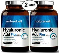 Maximum Strength Hyaluronic Acid Capsules with Vitamin E, 100mg,180 Counts, Powerfully Supports Antioxidant, Skin Hydration & Joints Lubrication. Non-GMO and Made in USA. (2 Pack)