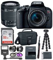 Canon EOS Rebel T7i Digital Camera: 24 Megapixel 1080p HD Video DSLR Bundle with Wide Angle 18-55mm Lens 32GB SD Card Mini Tripod Filter Kit & Flash - Professional Vlogging Sports & Action Cameras