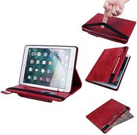 Jennyfly iPad 7th Gen 10.2 inch Case,Folio Flip PU Leather Case Smart Cover Auto Sleep/Wake Function Build-in Pencil Holder and Card Slots Stand Feature for 2019 iPad 7th Gen 10.2 inch - Red