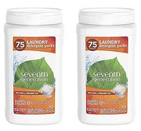 Seventh Generation Laundry Detergent Packs, Fresh Citrus & Sandalwood Scent, 75 Count (2 CONTAINERS)